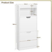 Yaheetech 4 Layer Dual Flip Drawer Shoe Cabinet Freestanding Modern Storage Yaheetech 4 Layer Flip Drawer Shoe Cabinet Freestanding