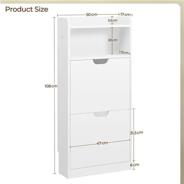 Yaheetech 4 Layer Dual Flip Drawer Shoe Cabinet Freestanding Modern Storage Yaheetech 4 Layer Flip Drawer Shoe Cabinet Freestanding