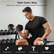 Yaheetech Hex Dumbbell Set 2 × 5 kg – Rubber-Coated Cast Iron Dumbbells with Chrome Handle Hex Dumbbell Set 2 × 5 kg – Rubber-Coated Cast Iron Dumbbells with Chrome Handle