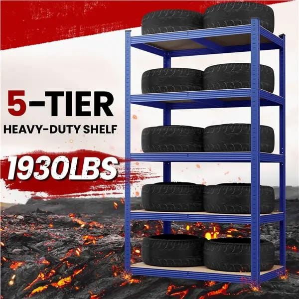 180cm H Heavy-Duty 5-Tier Garage Storage Shelf Rack Steel Shelving Unit by Yaheetech