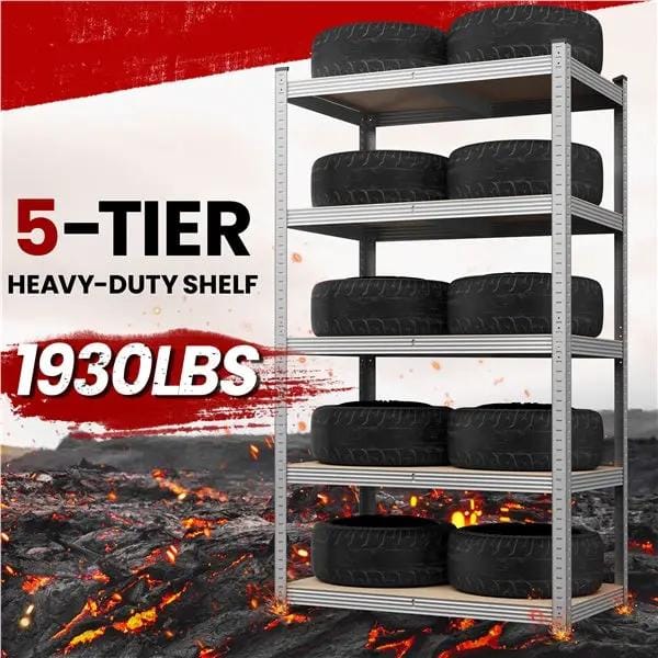 180cm H Heavy-Duty 5-Tier Steel Shelving Unit Garage Storage Shelf Rack by Yaheetech
