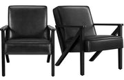 Yaheetech Mid-Century Faux Leather Accent Chair – Retro Lounge Armchair Mid-Century Faux Leather Accent Chair – Retro Lounge Armchair