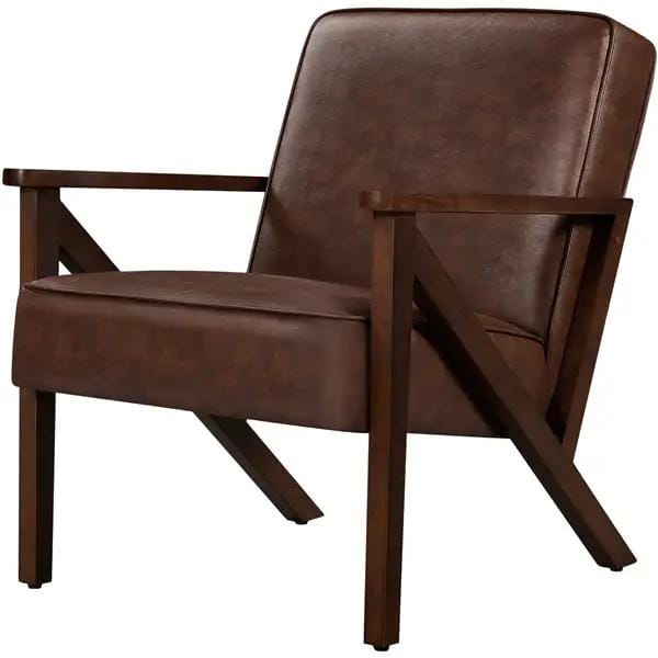 Yaheetech Mid-Century Faux Leather Accent Chair – Retro Lounge Armchair Mid-Century Faux Leather Accent Chair – Retro Lounge Armchair