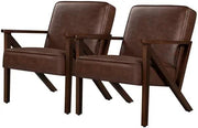 Yaheetech Mid-Century Faux Leather Accent Chair – Retro Lounge Armchair Mid-Century Faux Leather Accent Chair – Retro Lounge Armchair