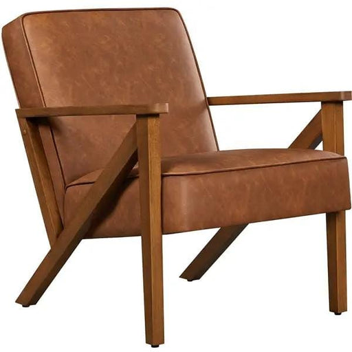 Yaheetech Mid-Century Faux Leather Accent Chair – Retro Lounge Armchair Mid-Century Faux Leather Accent Chair – Retro Lounge Armchair