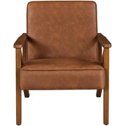 Yaheetech Mid-Century Faux Leather Accent Chair – Retro Lounge Armchair Mid-Century Faux Leather Accent Chair – Retro Lounge Armchair