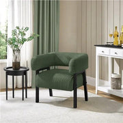 2pcs Corduroy Barrel Accent Chair Contemporary Upholstered Armchair by Yaheetech