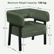 Corduroy Barrel Accent Chair Contemporary Upholstered Armchair by Yaheetech