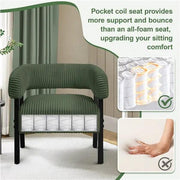 2pcs Corduroy Barrel Accent Chair Contemporary Upholstered Armchair by Yaheetech
