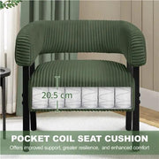 Corduroy Barrel Accent Chair Contemporary Upholstered Armchair by Yaheetech