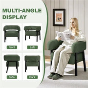Corduroy Barrel Accent Chair Contemporary Upholstered Armchair by Yaheetech
