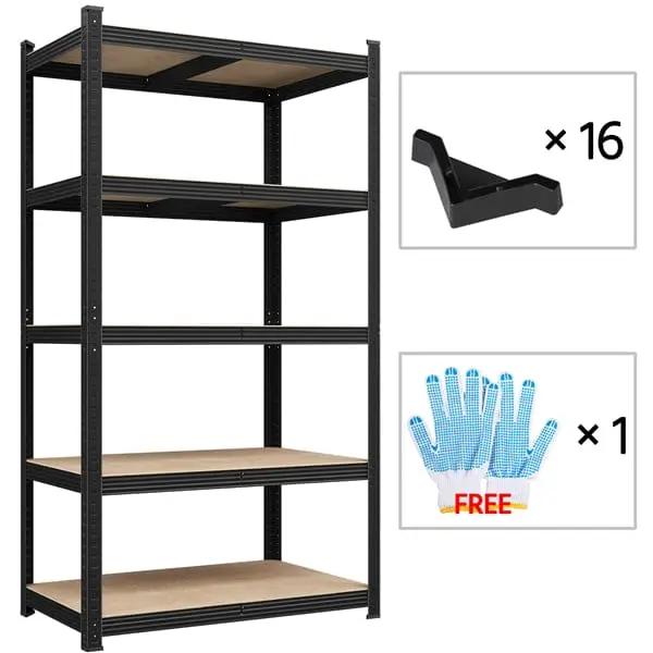 Yaheetech Five Tier Garage Shelving Unit 180cm Boltless Metal Storage Rack Yaheetech Five Tier Boltless Shelving Unit 180cm
