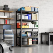 Yaheetech Five Tier Garage Shelving Unit 180cm Boltless Metal Storage Rack Yaheetech Five Tier Boltless Shelving Unit 180cm