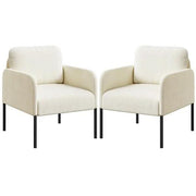 Yaheetech Beige Corduroy Armchair With Removable Back Pillow And Black Metal Legs Beige Corduroy Armchair With Removable Pillow