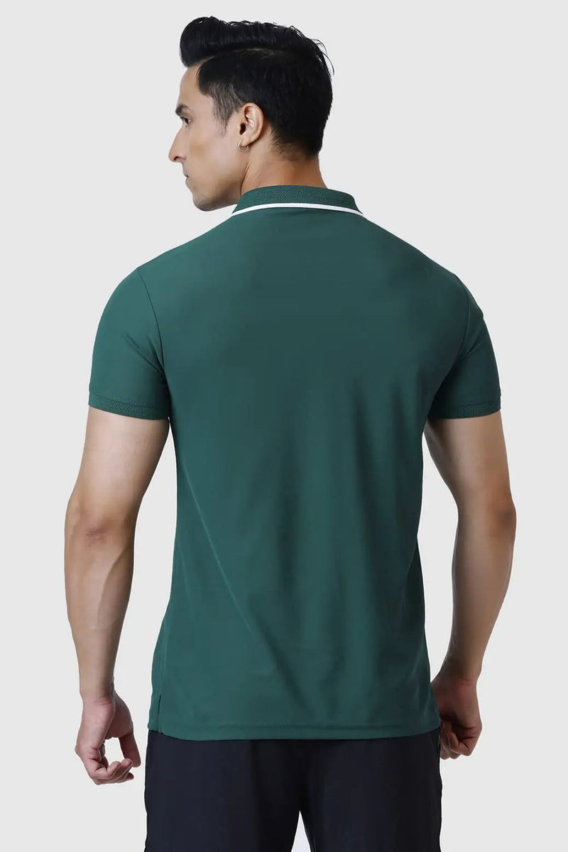 Stride Polo T-shirt Green by Fuaark Nz