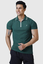 Stride Polo T-shirt Green by Fuaark Nz