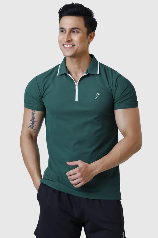 Stride Polo T-shirt Green by Fuaark Nz