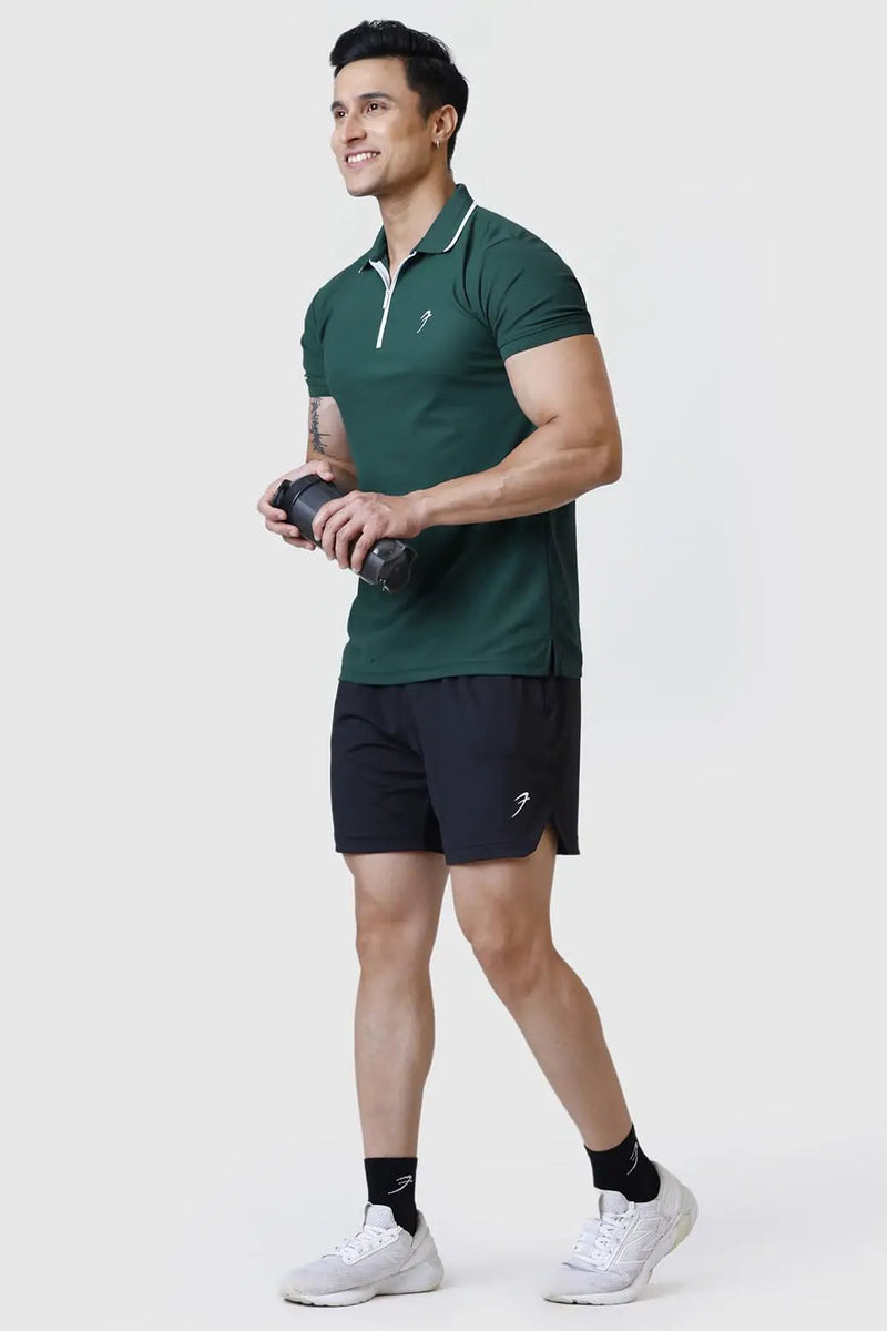 Stride Polo T-shirt Green by Fuaark Nz