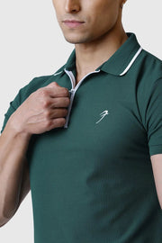Stride Polo T-shirt Green by Fuaark Nz