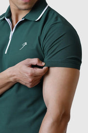 Stride Polo T-shirt Green by Fuaark Nz