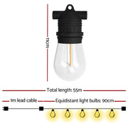 SportZone.co.nz Occasions > Christmas > Outdoor Decorations & Lights 59m Festoon Lights Christmas Fairy String Lights Outdoor Party Garden Decor 59m Festoon Lights Christmas Fairy String Lights Outdoor Party Garden Decor