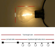 SportZone.co.nz Occasions > Christmas > Outdoor Decorations & Lights 59m LED Festoon String Lights Outdoor Christmas Decorations Wedding Garden Party 59m LED Festoon String Lights Outdoor Christmas Decorations Wedding Garden Party