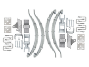 Leaf Spring Kits components including tandem axle eye to slipper parts and hardware for 3000kg capacity.