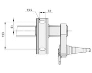 Full Beam Duratorque, 1750kg, for NZ 225 Hub technical drawing with dimensions.