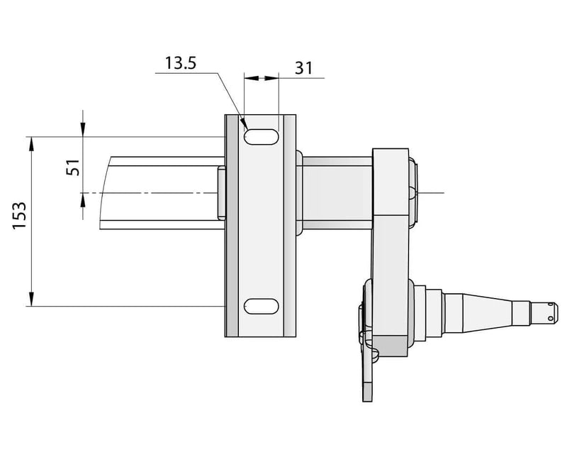 Full Beam Duratorque, 1750kg, for NZ 225 Hub technical drawing with dimensions.