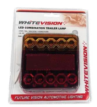 Whitevision Left Tail LED - 100x100mm - 10-30V - 400mm Wire by Trojan