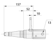 Gull Wing Axle - Disc Braked - 1750kg - Galvanised side view with dimensions, showing key features and measurements.