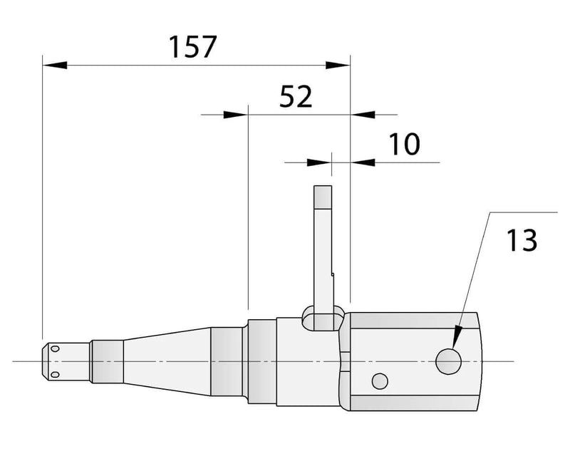 Gull Wing Axle - Disc Braked - 1750kg - Galvanised side view with dimensions, showing key features and measurements.