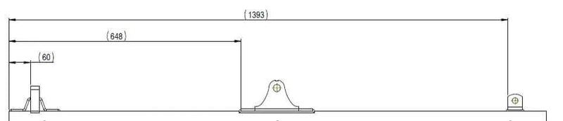 Leaf Spring Kits dimensions diagram showing measurements for tandem axle eye to slipper setup.