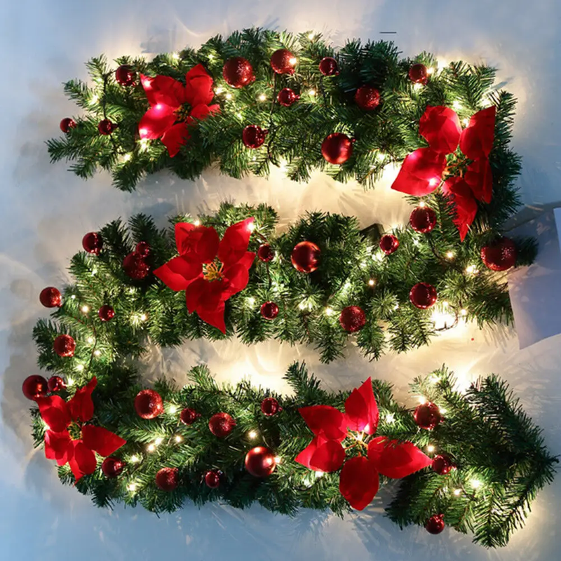 Christmas Fireplace Tree Wreath Garland by salelink.co.nz