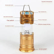 Solar Camping Lantern Fan - 2-in-1 Rechargeable LED Light with Cooling Fan by Mead's Supply & Equipment Outfitters limited