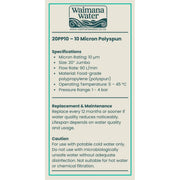 Waimana 20 Inch Jumbo Polyspun Sediment Filter - 1, 5 & 10 Micron Options NZ by Filtration Station NZ