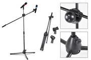 Telescopic Boom Microphone Stand Adjustable Mic Holder Tripod Two Clip 1 to 2 M by salelink.co.nz