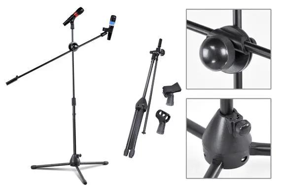 Telescopic Boom Microphone Stand Adjustable Mic Holder Tripod Two Clip 1 to 2 M by salelink.co.nz