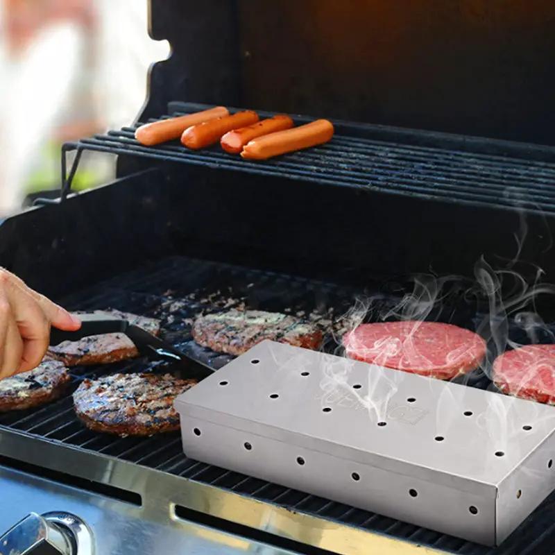 g8buynz g8buynz Smoker Box for BBQ Grill Wood Chips -  Stainless Steel Smoker Box for BBQ Grill Wood Chips -  Stainless Steel