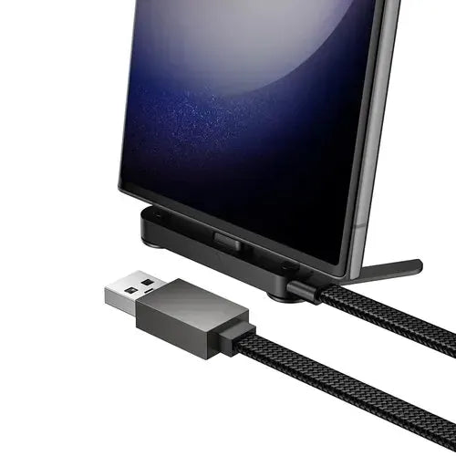 Nylon Braided Zinc Alloy Charging Cable with Metallic Kick Stand USB A to USB C by BroDeals