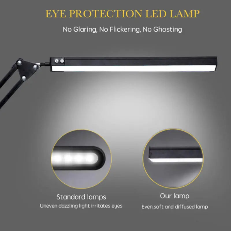 g8buynz g8buynz Swing Arm LED Desk Lamp with Clamp 3 Color Modes 10 Brightness Levels Black Swing Arm LED Desk Lamp with Clamp 3 Color Modes 10 Brightness Levels Black