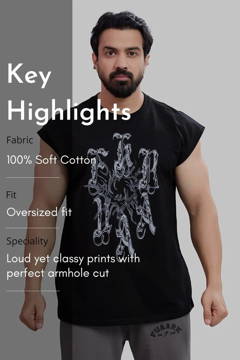 Ash Capsleeves Tank Black by Fuaark Nz