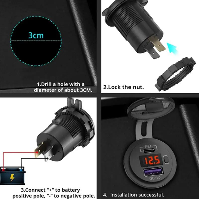g8buynz g8buynz 12V USB C Car Charger Socket Dual PD & QC 3.0 Ports Car Adapter with 60cm Wire Blue 12V USB C Car Charger Socket Dual PD & QC 3.0 Ports Car Adapter with 60cm Wire Blue