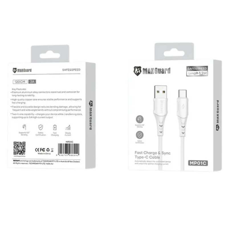 Maxguard 1.2m USB-A to C Cable MP01C by 9eight5