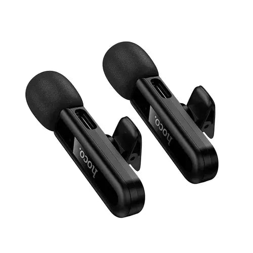 Dual Wireless Digital Microphone w/ USB-C Connector + Lightning Adaptor, DSP Noise Cancellation by BroDeals