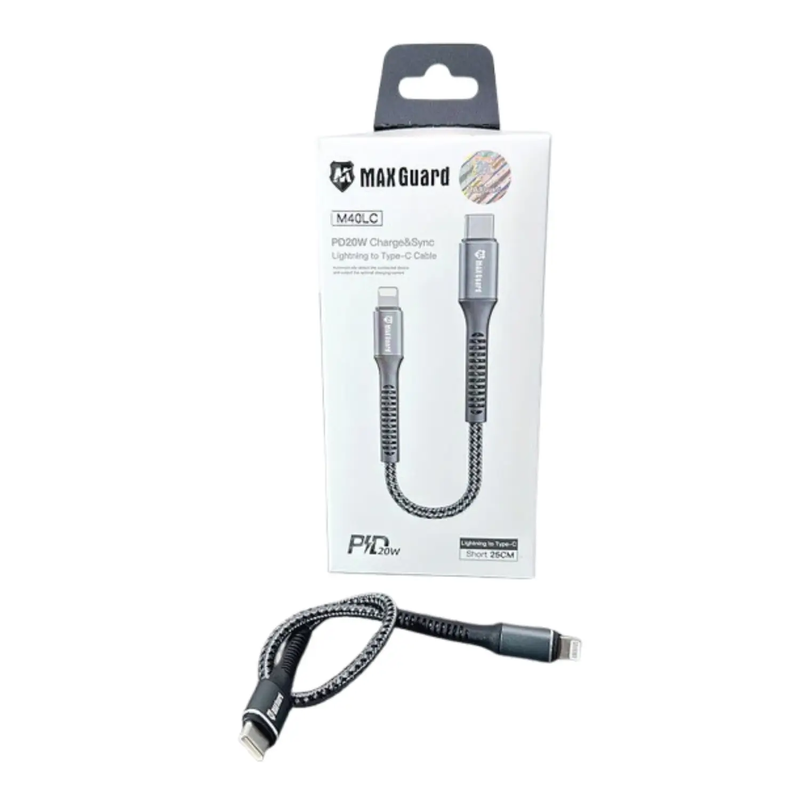 Maxguard 25cm 20W Type-C to Lightning cable M40LC by 9eight5