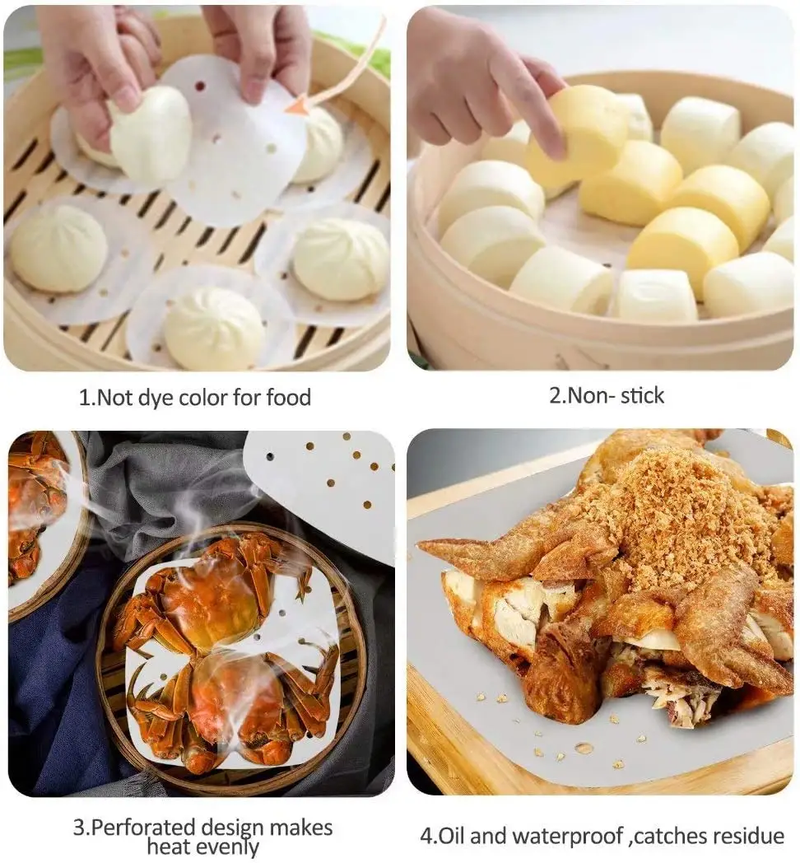 200pcs Air Fryer Liners Perforated Parchment Paper Square Non-stick by salelink.co.nz
