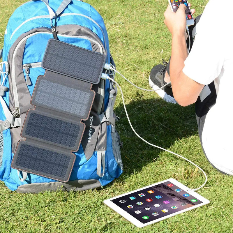 Solar Power Bank with 4 Panels 25000mAh by salelink.co.nz