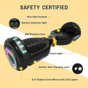Kiwi eRide Kiwi Hoverboard Simate P6 Hoverboard Black Simate P6 Hoverboard Black