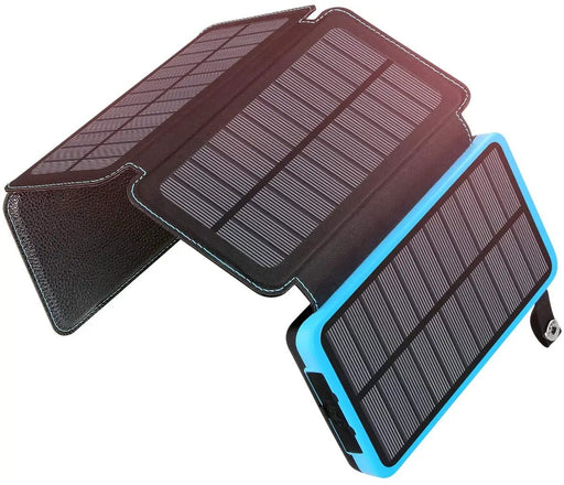 Solar Power Bank with 4 Panels 25000mAh by salelink.co.nz